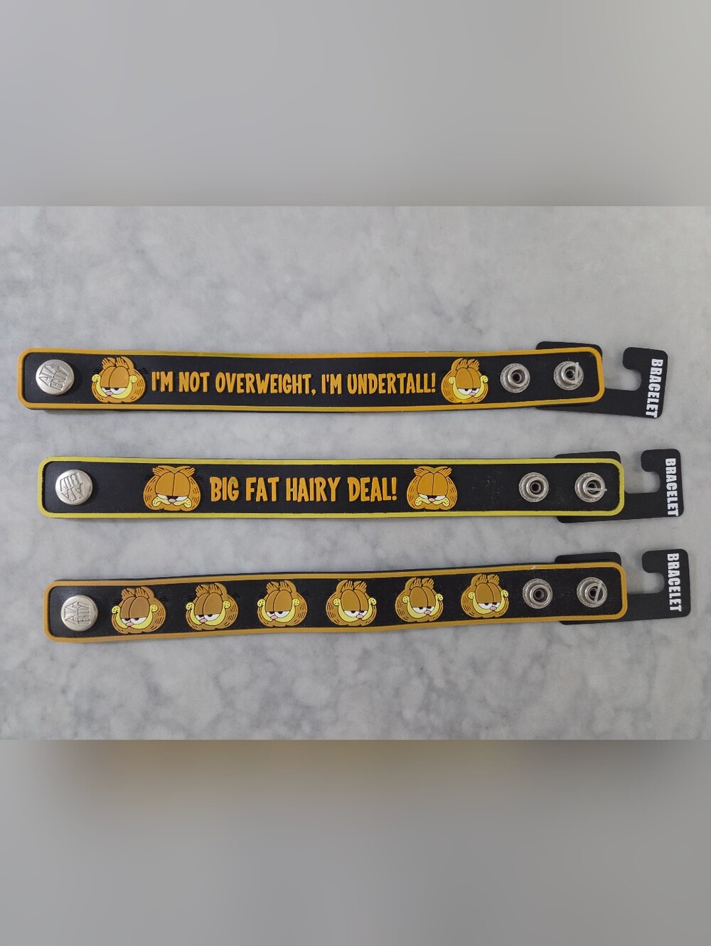 Rubber Garfield Snap Bracelets From The 90s
